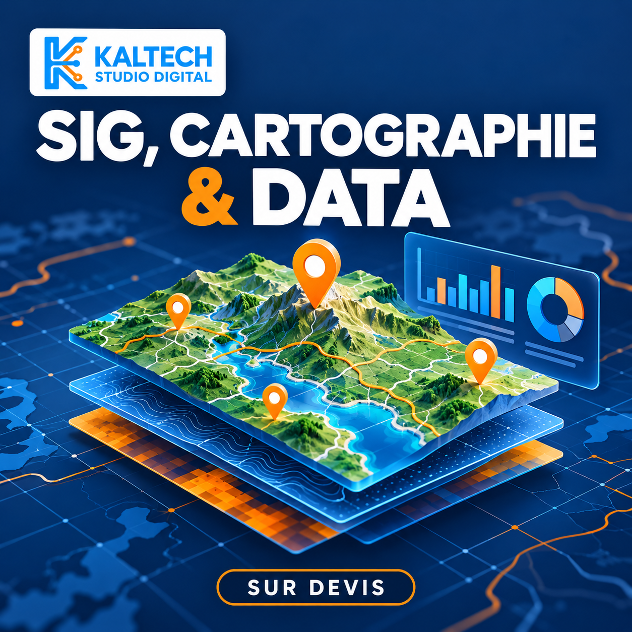 Illustration de cartographie et de données géographiques